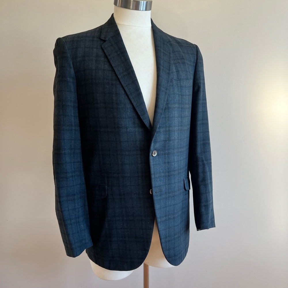 Gold Emblem Plaid Wool Jacket - Picture 1 of 11